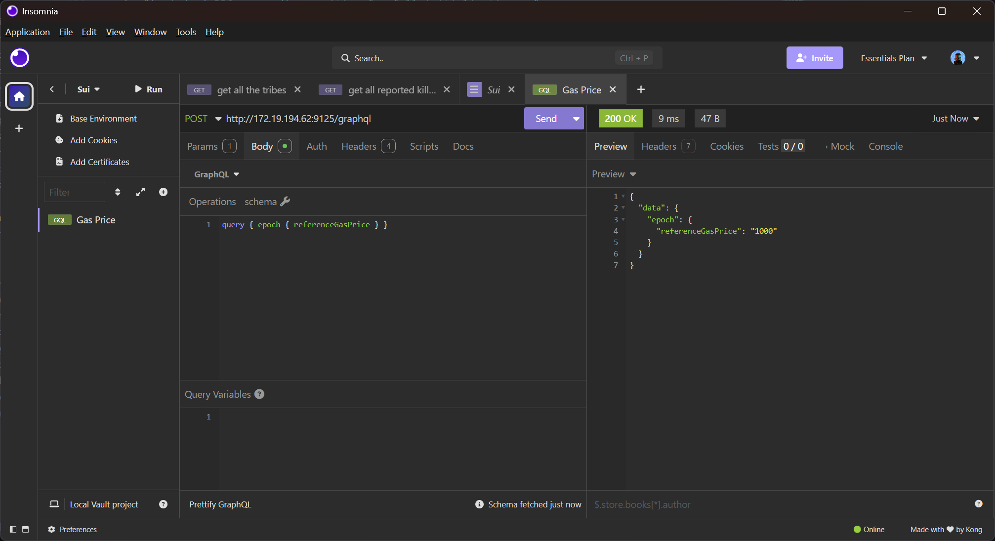 Insomnia GraphQL Queries